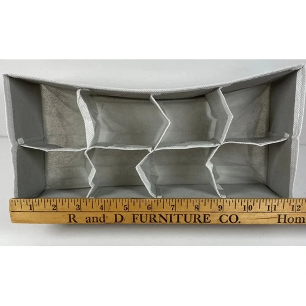 Drawer/Closet Underwear Sock Organizer Drawer Divider 4 Set,‎ Gray 4 pc (10e3)